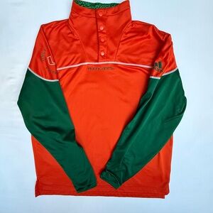 Miami Hurricanes adidas AEROREADY pullover in orange and green Size M